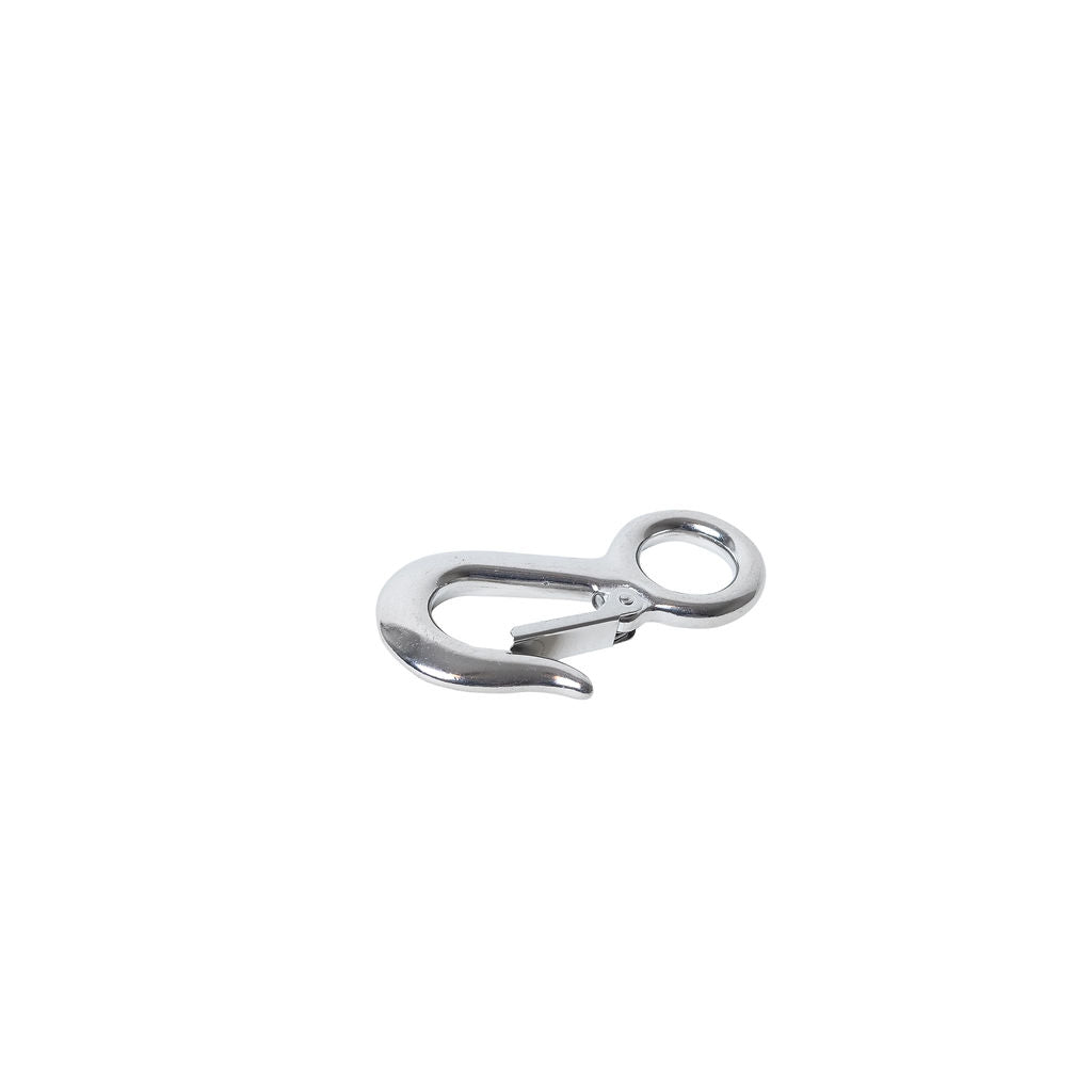1 3/32 Inch Large Eye Hook with Latch left angle