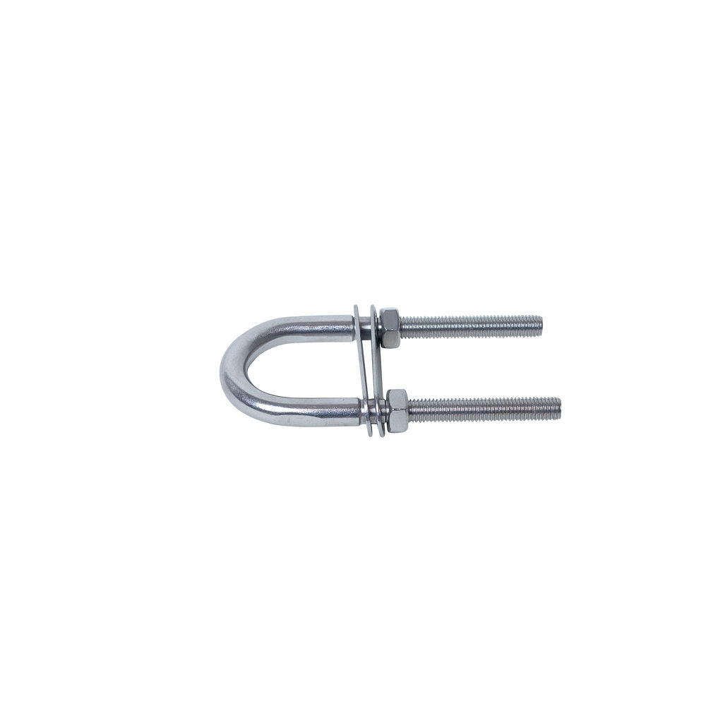 2 Inch U-Bolt with Nuts/Washers - 316 Marine Grade Stainless Steel left side angle