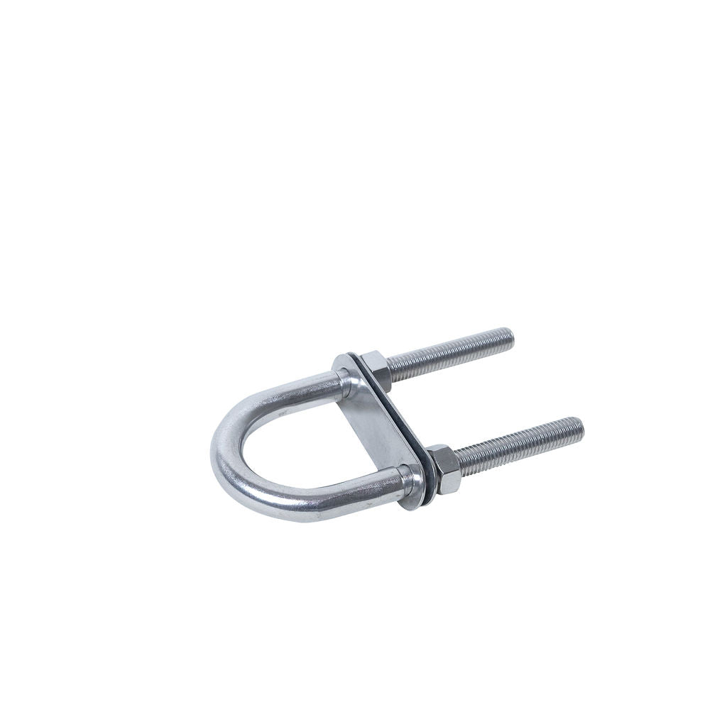 2 Inch U-Bolt with Nuts/Washers - 316 Marine Grade Stainless Steel left angle