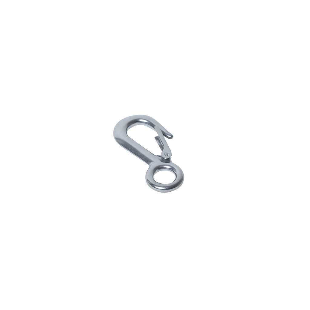 3/4 Inch Large Eye Hook with Latch (2 Pack) - 316 Marine Grade Stainless Steel top angle