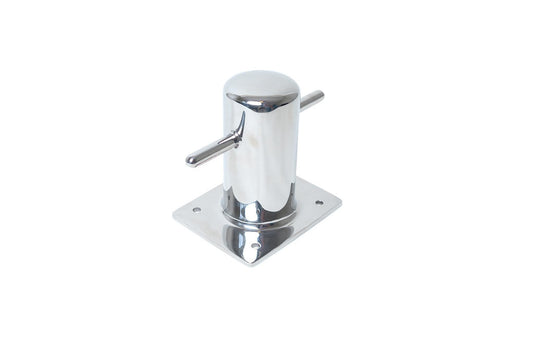 4-3/4 Inch Square Base Mooring Bollard - 316 Marine Grade Stainless Steel right angle