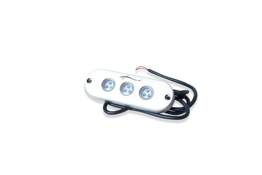 45 Watt 3 Pod Underwater LED RGB Stainless Steel Light top side angle