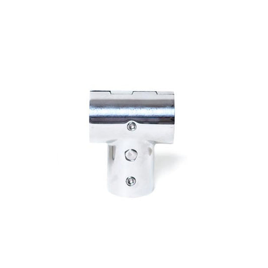 7/8 inch 3-way hinged rail fitting marine stainless steel