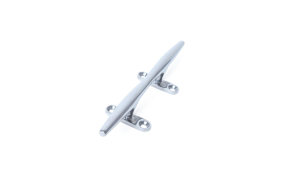 8 Inch Hollow Base Boat Cleat (2 Pack) - 316 Marine Grade Stainless Steel front side angle