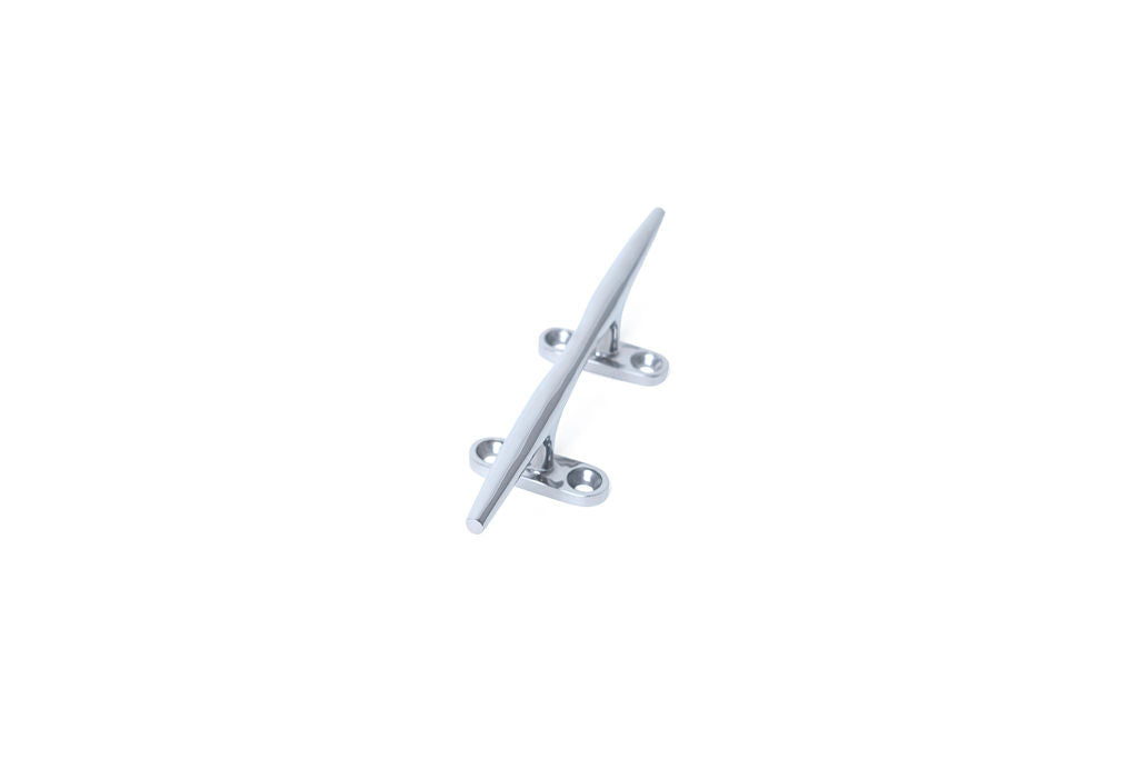 8 Inch Hollow Base Boat Cleat (2 Pack) - 316 Marine Grade Stainless Steel left side angle